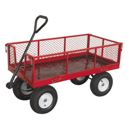 Sealey Platform Truck with Sides Pneumatic Tyres 450kg Capacity Model No-CST806