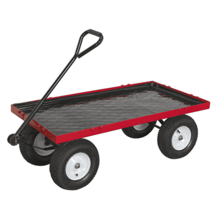 Sealey Platform Truck with Sides Pneumatic Tyres 450kg Capacity Model No-CST806
