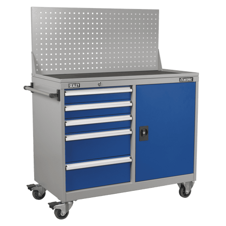 Sealey Industrial Mobile Workstation 5 Drawer & 1 Shelf Locker Model No-API1103A