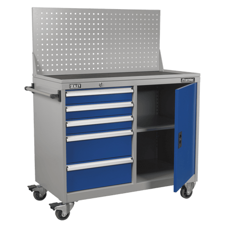 Sealey Industrial Mobile Workstation 5 Drawer & 1 Shelf Locker Model No-API1103A