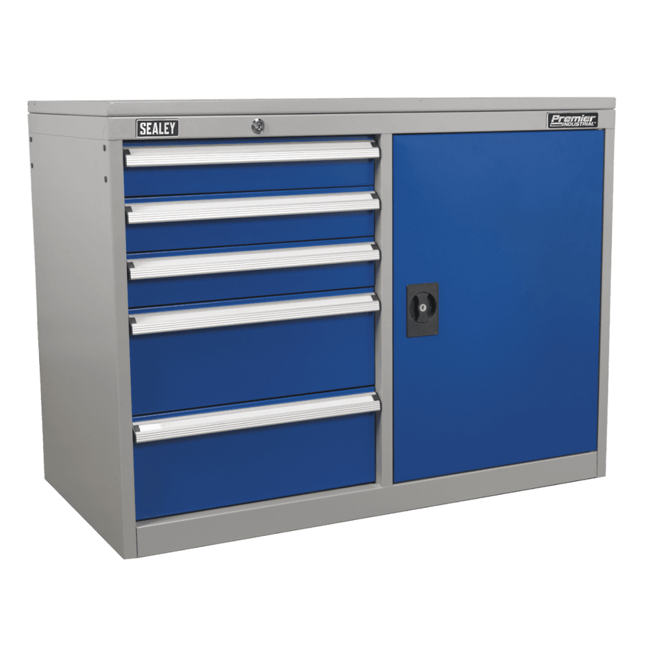 Sealey Industrial Cabinet/Workstation 5 Drawer & 1 Shelf Locker Model No-API1103B