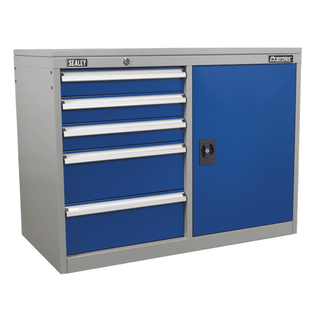 Sealey Industrial Cabinet/Workstation 5 Drawer & 1 Shelf Locker Model No-API1103B