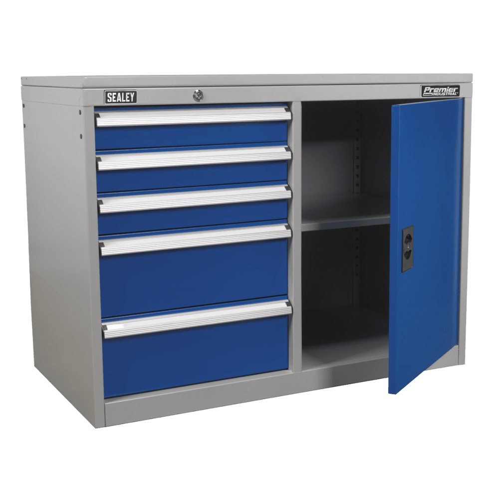 Sealey Industrial Cabinet/Workstation 5 Drawer & 1 Shelf Locker Model No-API1103B