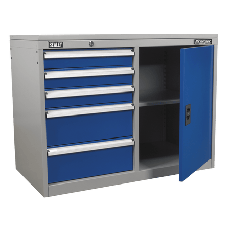 Sealey Industrial Cabinet/Workstation 5 Drawer & 1 Shelf Locker Model No-API1103B