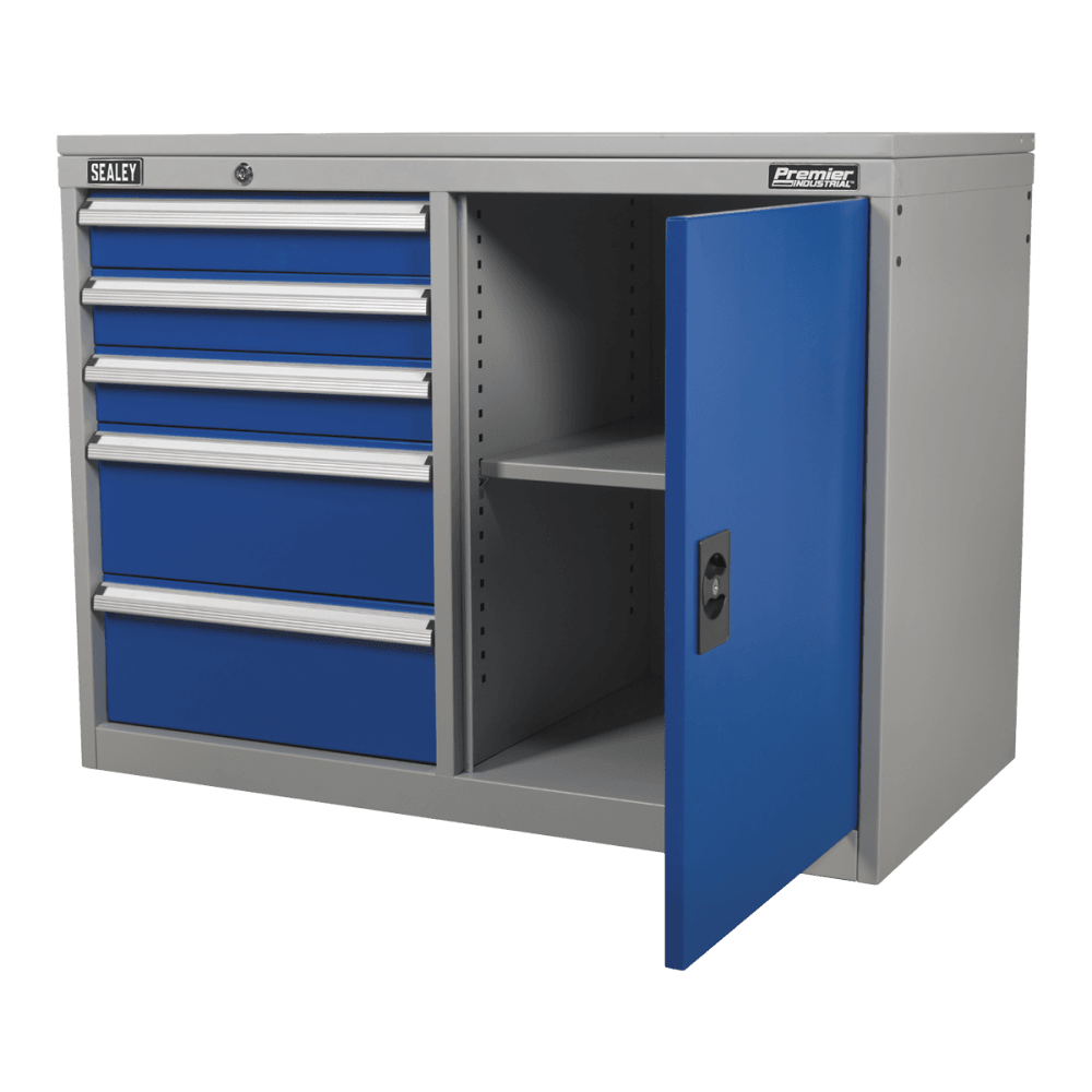 Sealey Industrial Cabinet/Workstation 5 Drawer & 1 Shelf Locker Model No-API1103B