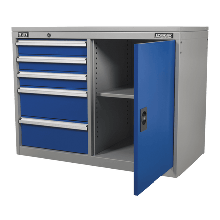 Sealey Industrial Cabinet/Workstation 5 Drawer & 1 Shelf Locker Model No-API1103B