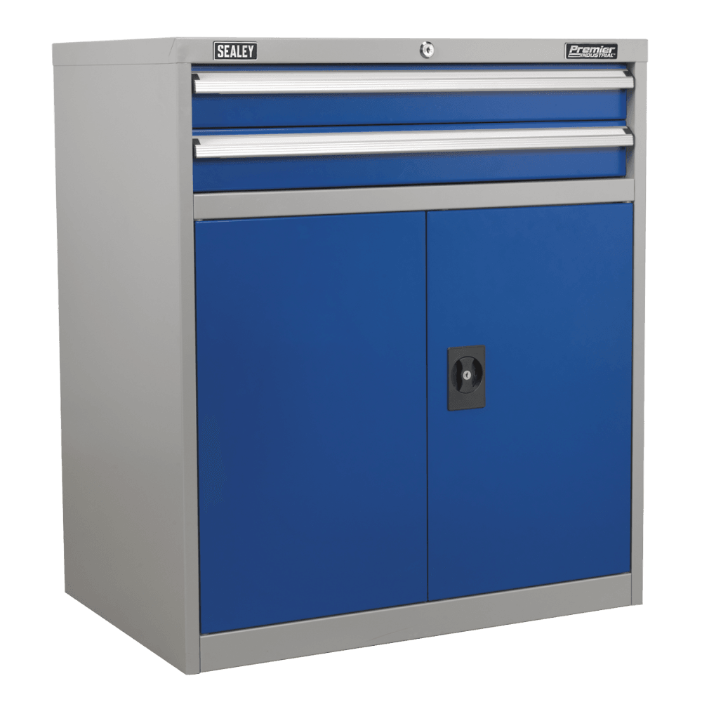 Sealey Industrial Cabinet 2 Drawer & 1 Shelf Double Locker Model No-API8810