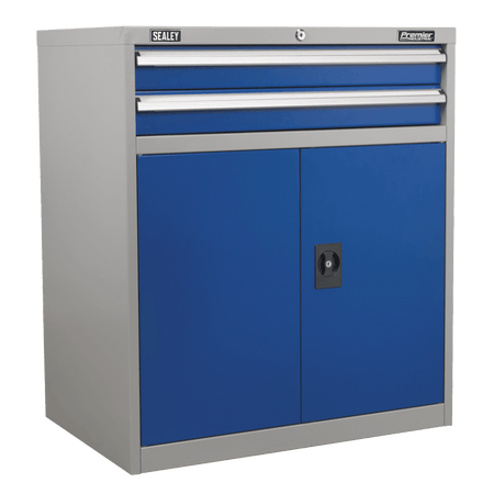 Sealey Industrial Cabinet 2 Drawer & 1 Shelf Double Locker Model No-API8810
