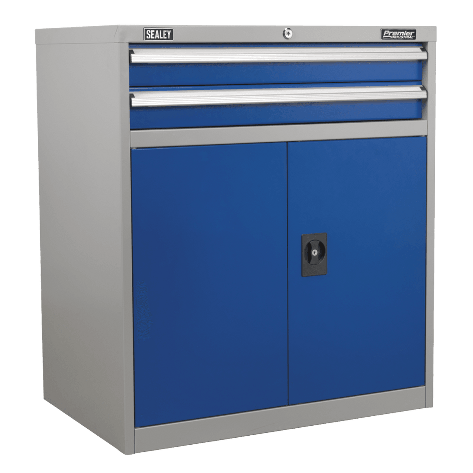 Sealey Industrial Cabinet 2 Drawer & 1 Shelf Double Locker Model No-API8810