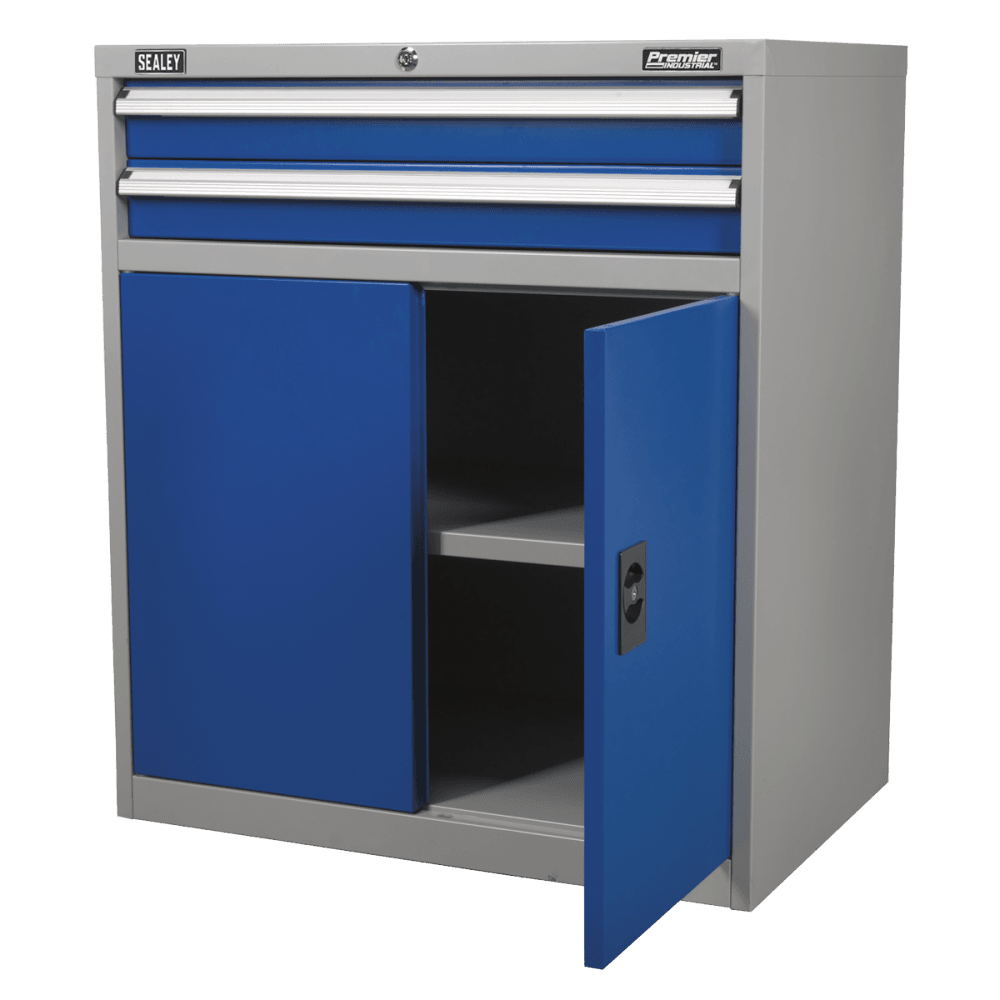Sealey Industrial Cabinet 2 Drawer & 1 Shelf Double Locker Model No-API8810