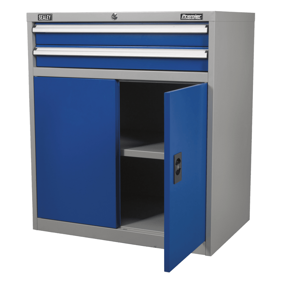 Sealey Industrial Cabinet 2 Drawer & 1 Shelf Double Locker Model No-API8810