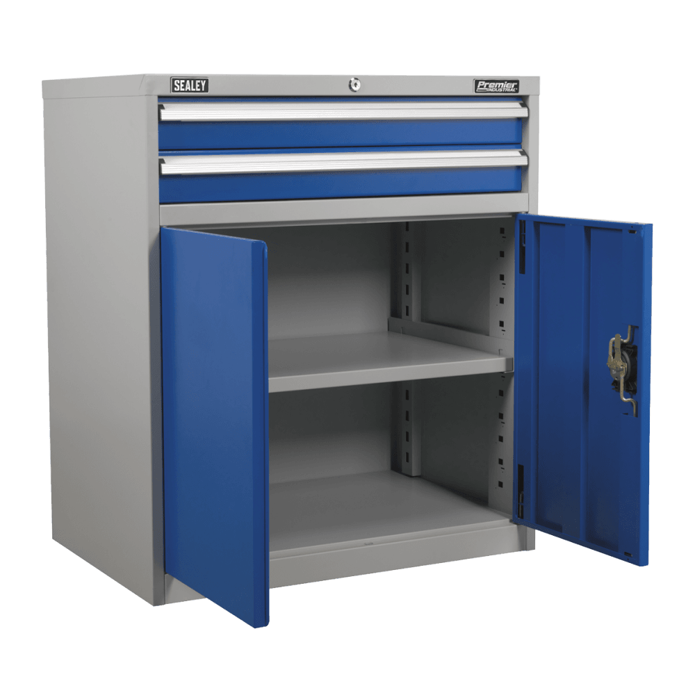 Sealey Industrial Cabinet 2 Drawer & 1 Shelf Double Locker Model No-API8810