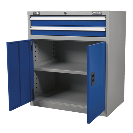 Sealey Industrial Cabinet 2 Drawer & 1 Shelf Double Locker Model No-API8810
