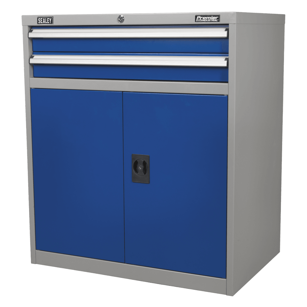 Sealey Industrial Cabinet 2 Drawer & 1 Shelf Double Locker Model No-API8810