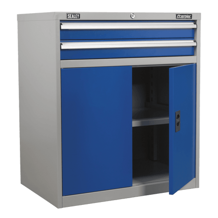 Sealey Industrial Cabinet 2 Drawer & 1 Shelf Double Locker Model No-API8810