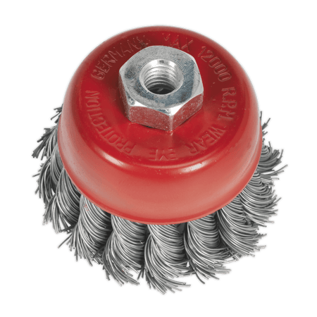 Sealey Twist Knot Wire Cup Brush 65mm M10 x 1.25mm Model No-TKCB652
