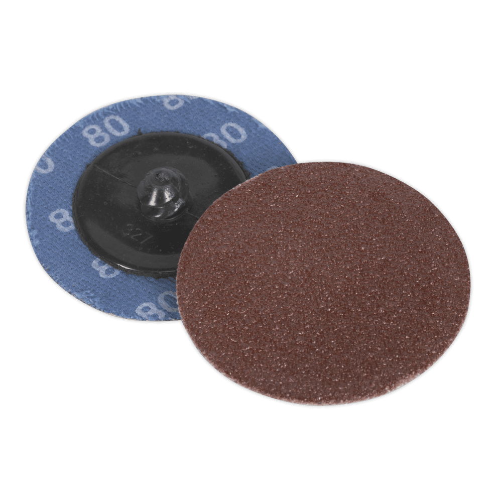 Sealey Quick Change Sanding Disc 50mm 80Grit Pack of 10 Model No-PTCQC5080