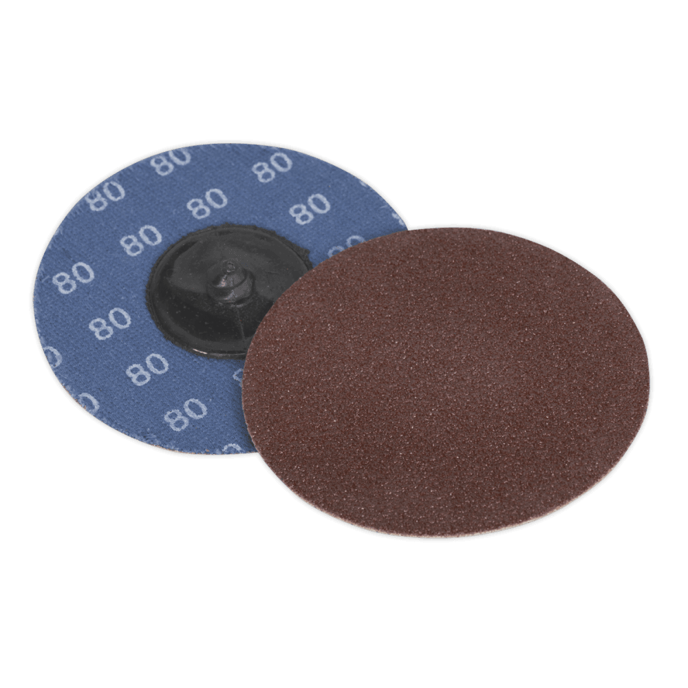 Sealey Quick Change Sanding Disc 75mm 80Grit Pack of 10 Model No-PTCQC7580