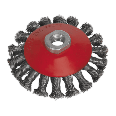 Sealey Conical Wire Brush 100mm M10 x 1.5mm Model No-CWB100