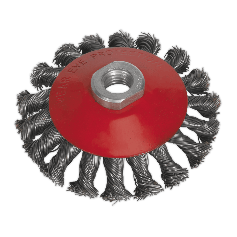 Sealey Conical Wire Brush 100mm M10 x 1.5mm Model No-CWB100