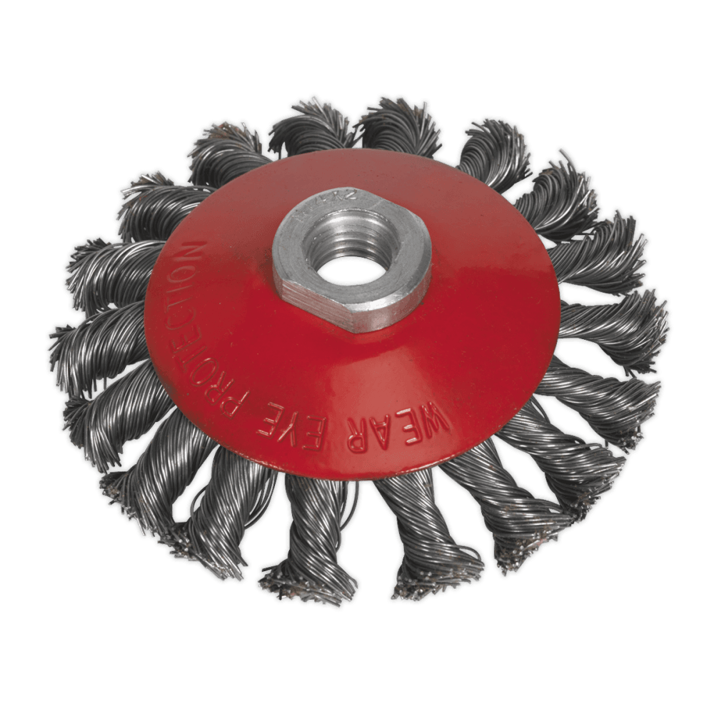 Sealey Conical Wire Brush 100mm M14 x 2mm Model No-CWB101