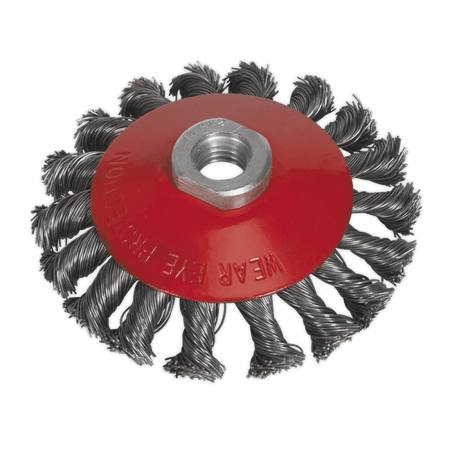 Sealey Conical Wire Brush 100mm M14 x 2mm Model No-CWB101