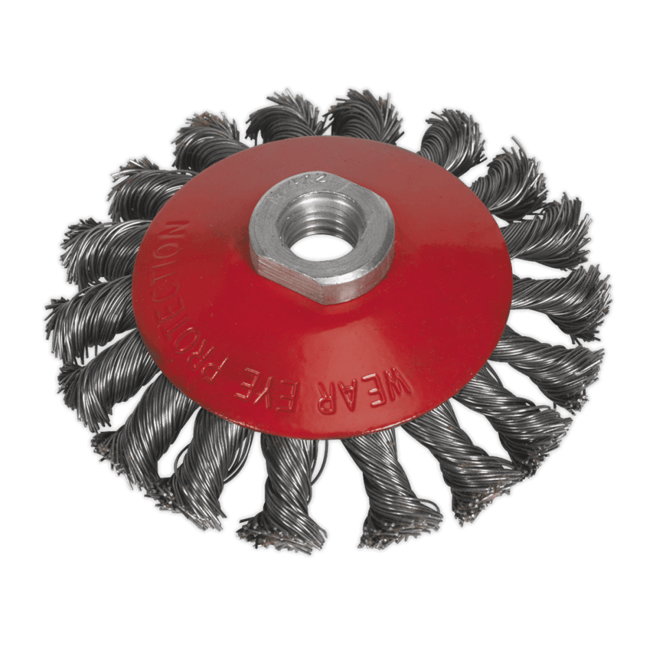 Sealey Conical Wire Brush 100mm M14 x 2mm Model No-CWB101