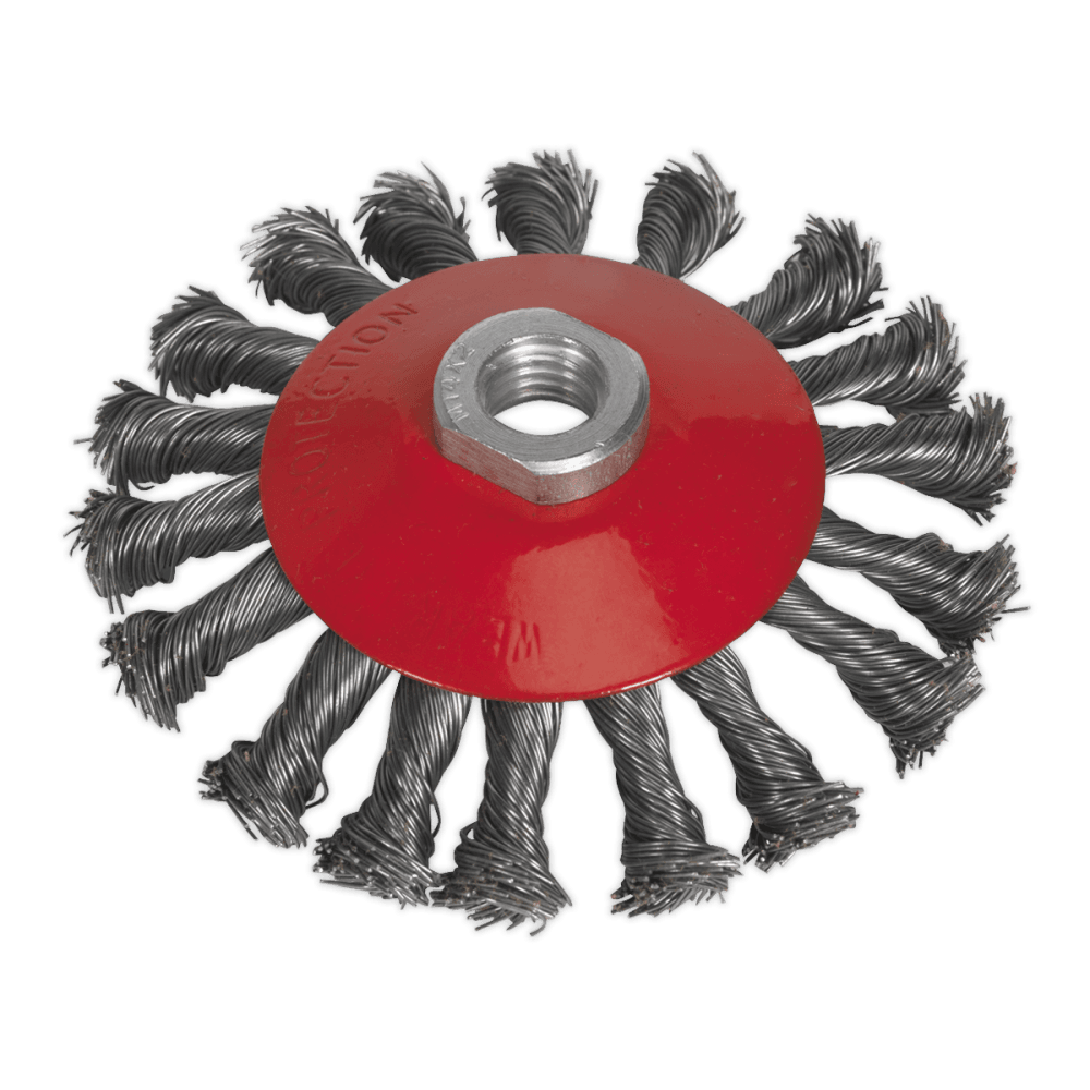 Sealey Conical Wire Brush 115mm M14 x 2mm Model No-CWB115