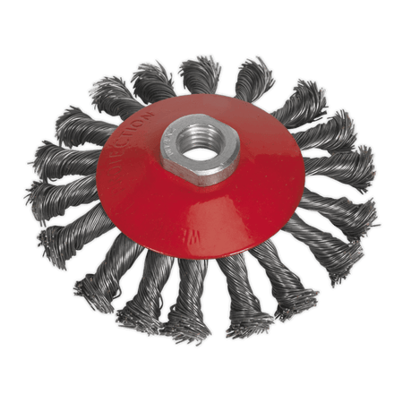 Sealey Conical Wire Brush 115mm M14 x 2mm Model No-CWB115