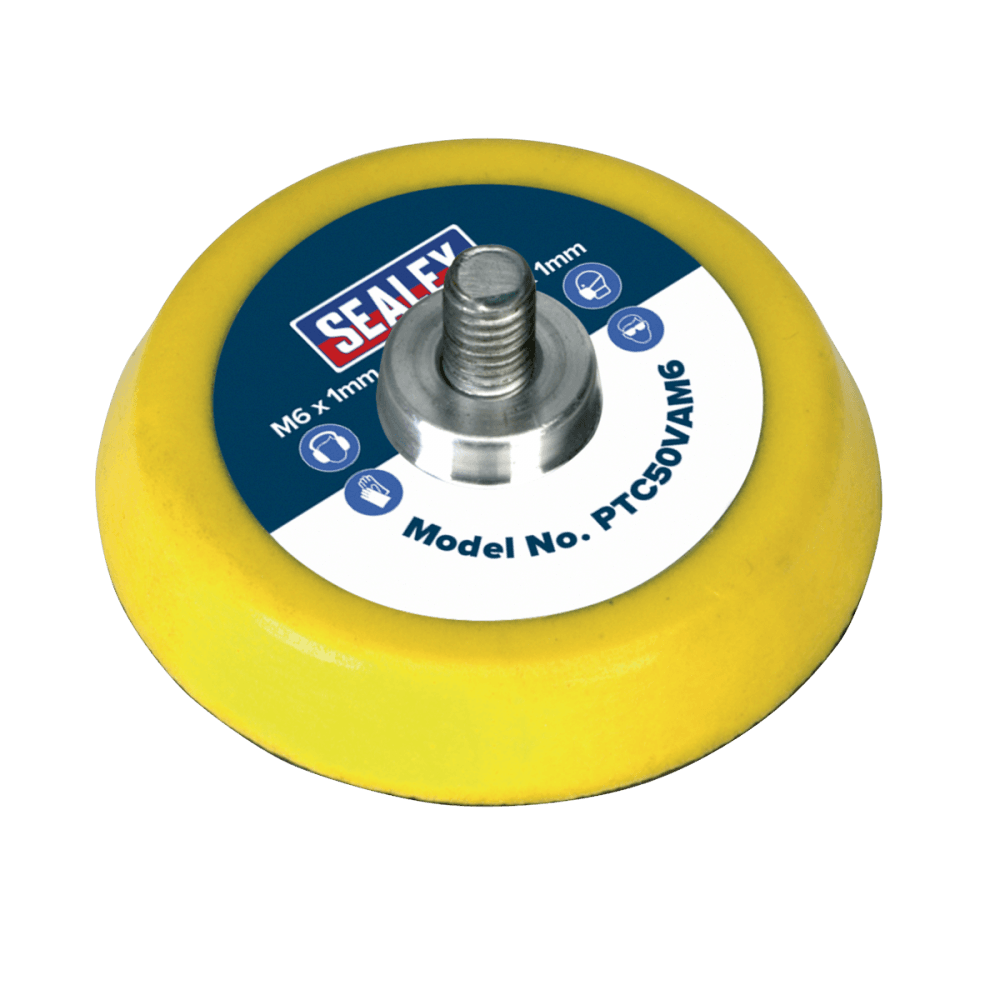 Sealey Hook & Loop Backing Pad 50mm M6 x 1mm Model No-PTC50VAM6