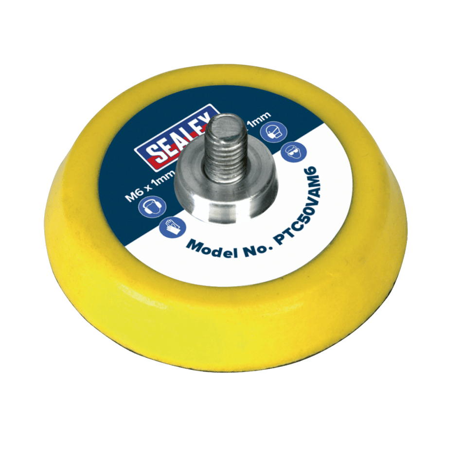 Sealey Hook & Loop Backing Pad 50mm M6 x 1mm Model No-PTC50VAM6