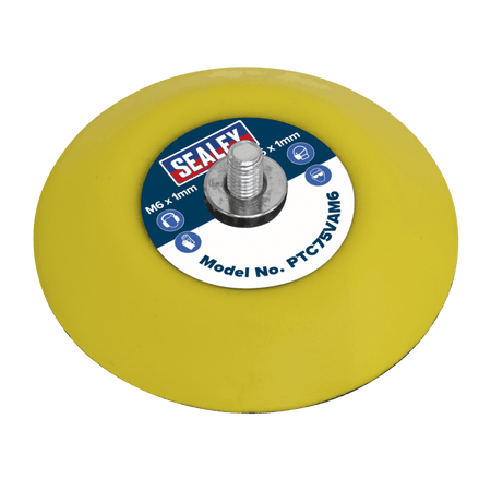 Sealey Hook & Loop Backing Pad 71mm M6 x 1mm Model No-PTC75VAM6
