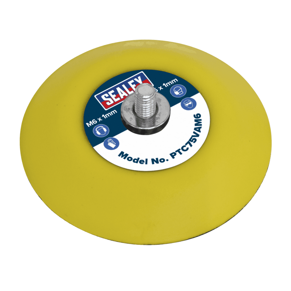 Sealey Hook & Loop Backing Pad 71mm M6 x 1mm Model No-PTC75VAM6