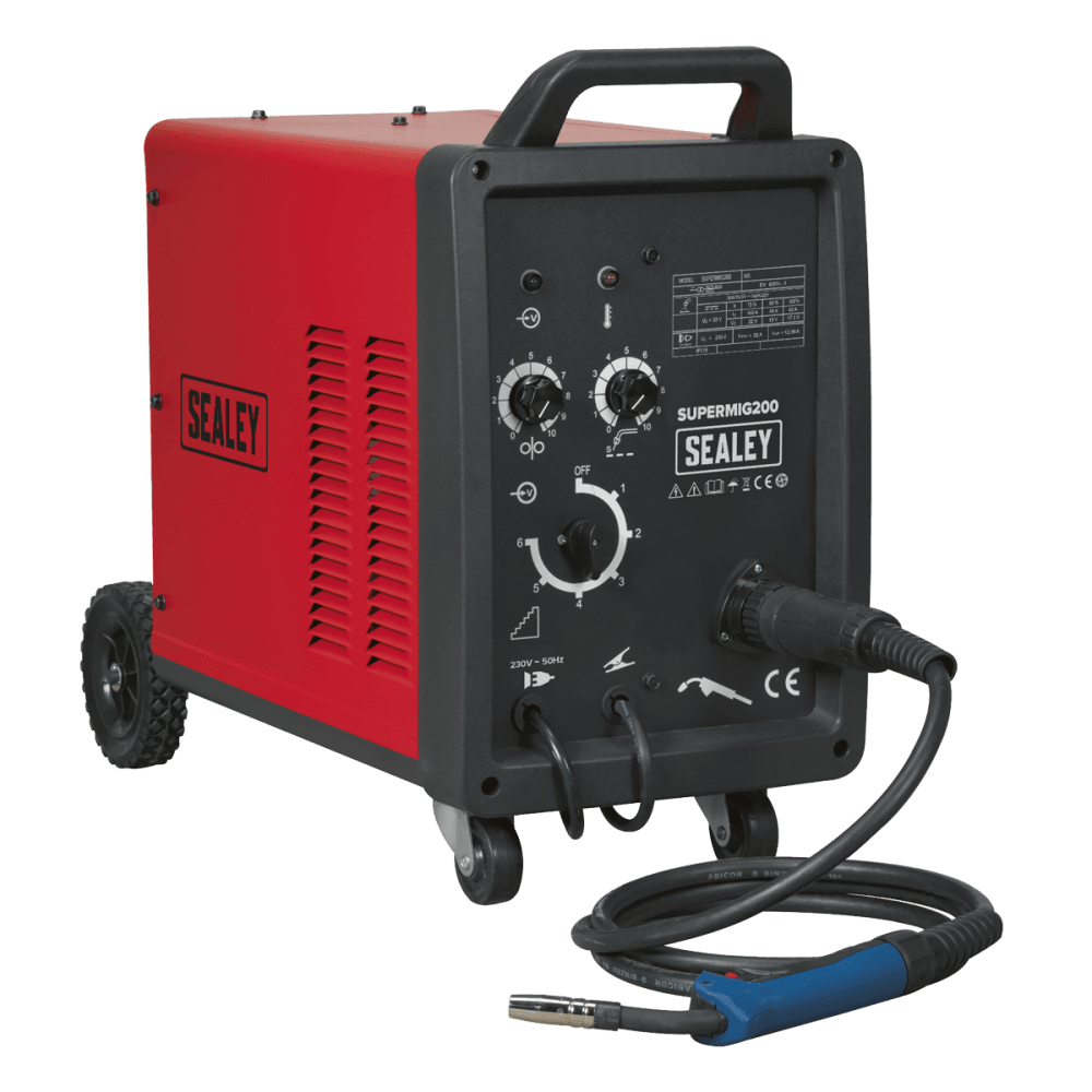 Sealey Professional MIG Welder 200Amp 230V with Binzel Euro Torch Model No-SUPERMIG200
