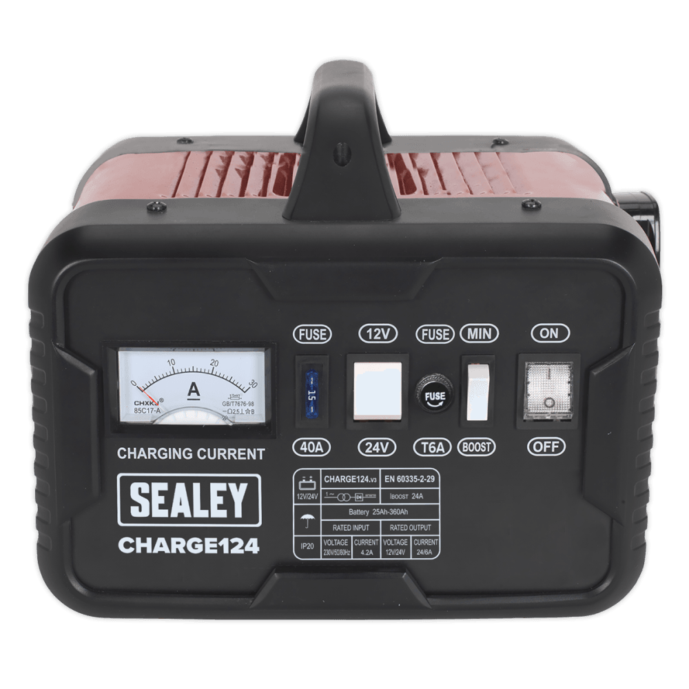 Sealey Battery Charger 28Amp 12/24V 230V Model No-CHARGE124