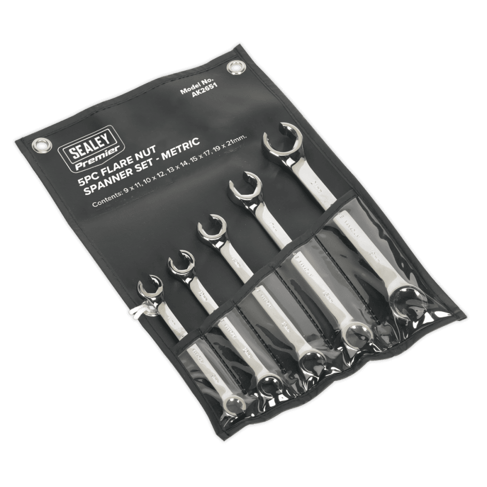 Sealey Flare Nut Spanner Set 5pc Metric Model No-AK2651