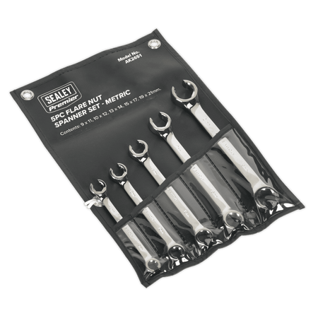 Sealey Flare Nut Spanner Set 5pc Metric Model No-AK2651