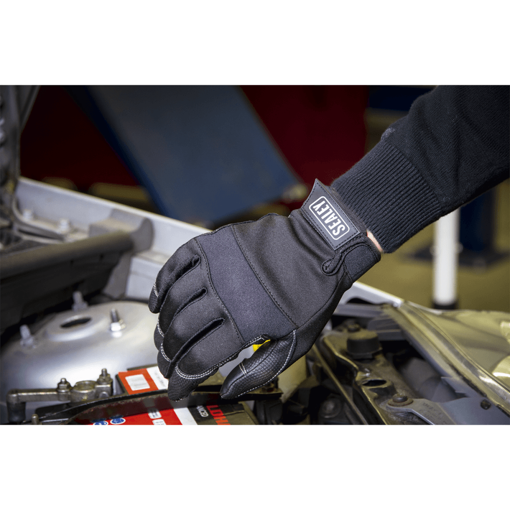 Sealey Mechanic's Gloves Light Palm Tactouch - Large Model No-MG798L