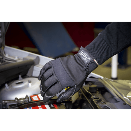 Sealey Mechanic's Gloves Light Palm Tactouch - Large Model No-MG798L