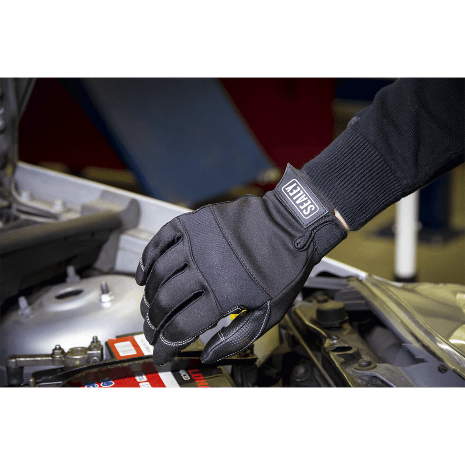 Sealey Mechanic's Gloves Light Palm Tactouch - Large Model No-MG798L