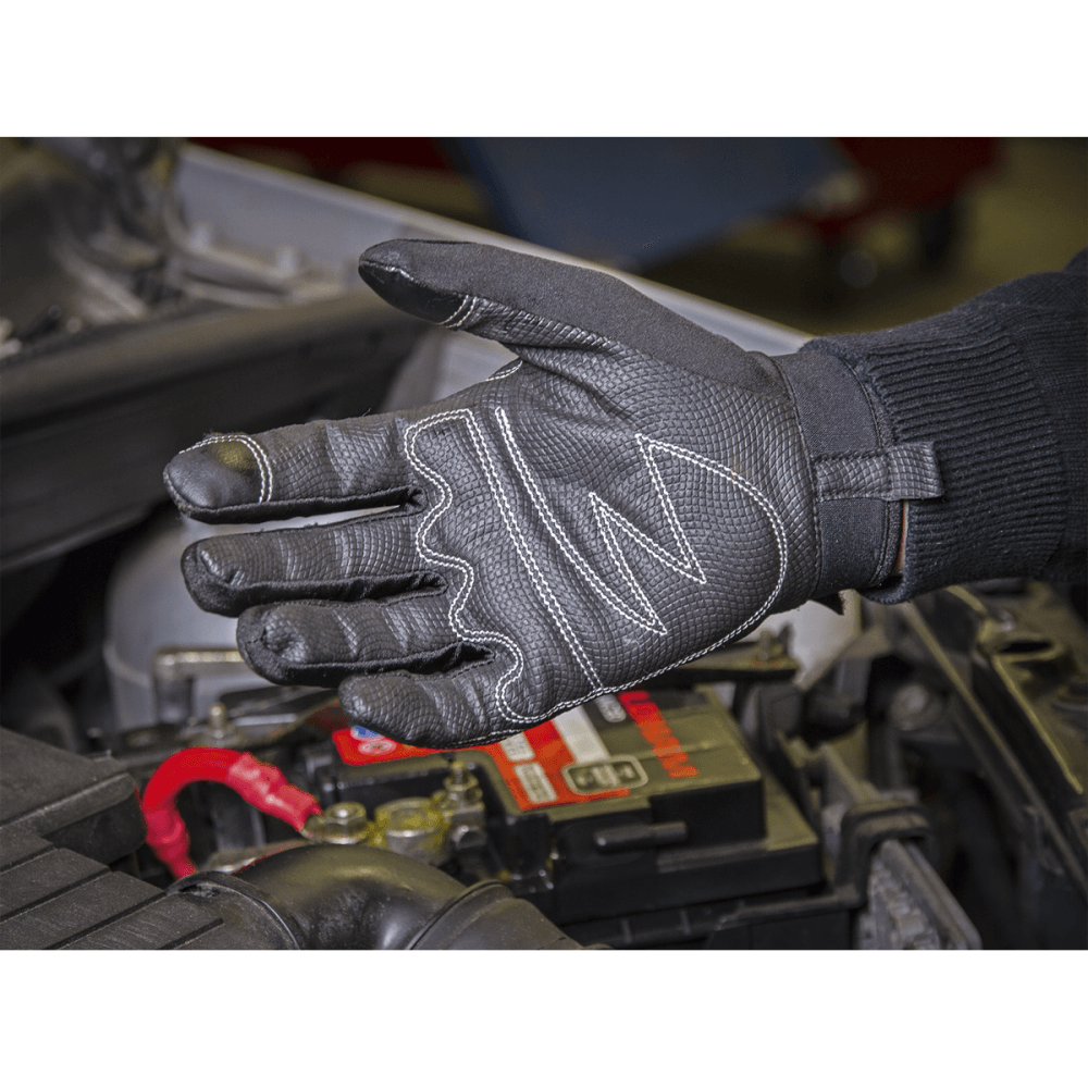 Sealey Mechanic's Gloves Light Palm Tactouch - Large Model No-MG798L