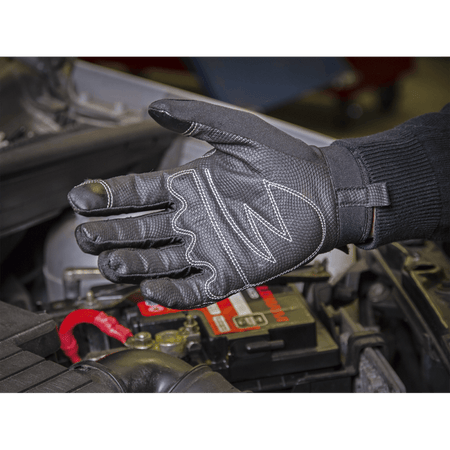 Sealey Mechanic's Gloves Light Palm Tactouch - Large Model No-MG798L
