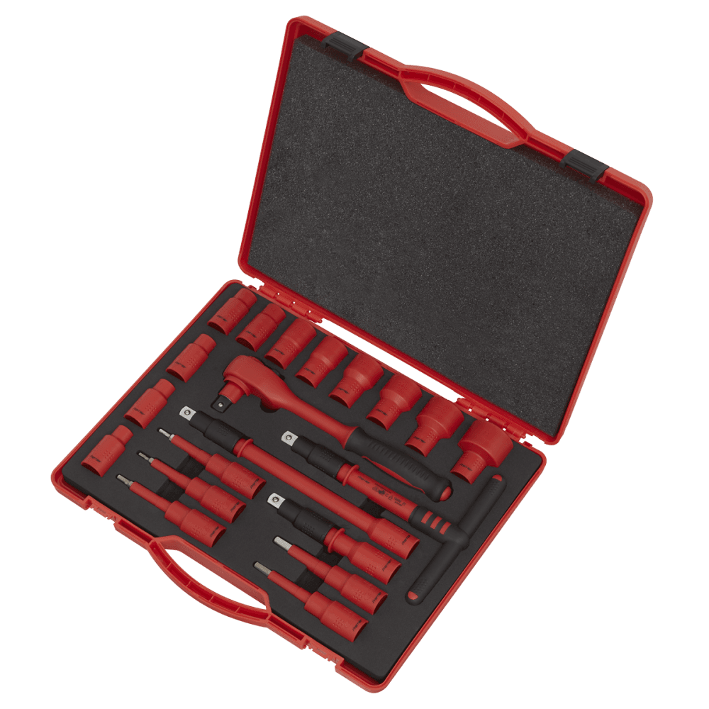 Sealey Insulated Socket Set 20pc 1/2"Sq Drive 6pt WallDrive VDE/TUV/GS Approved Model No-AK7941