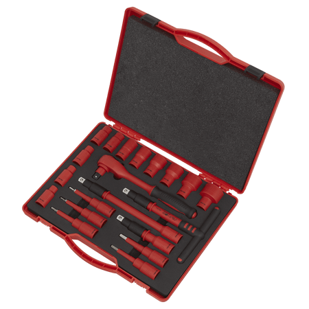 Sealey Insulated Socket Set 20pc 1/2"Sq Drive 6pt WallDrive VDE/TUV/GS Approved Model No-AK7941