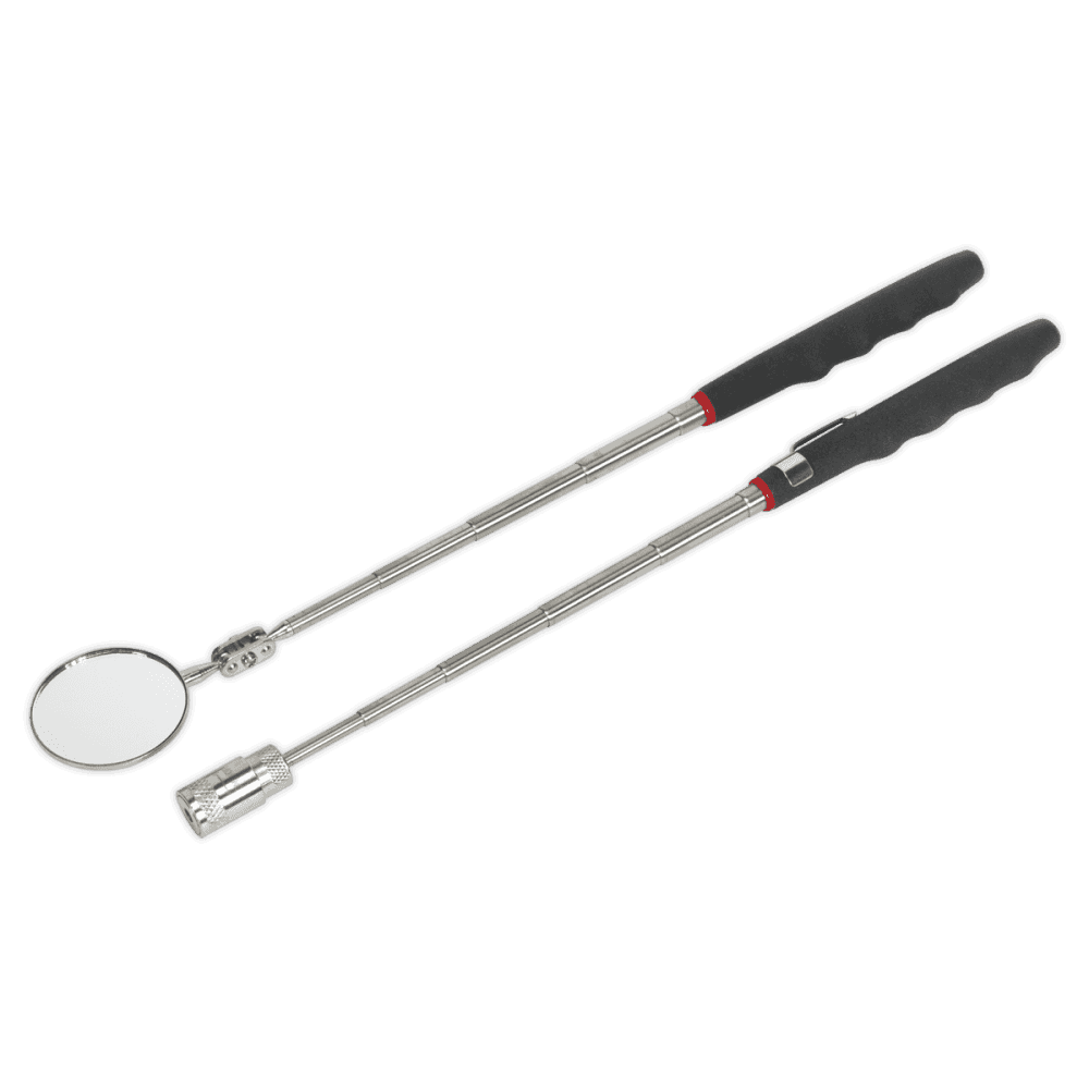 Sealey Telescopic Magnetic LED Pick-Up Tool & Inspection Mirror Set 2pc Model No-S0941