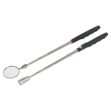 Sealey Telescopic Magnetic LED Pick-Up Tool & Inspection Mirror Set 2pc Model No-S0941