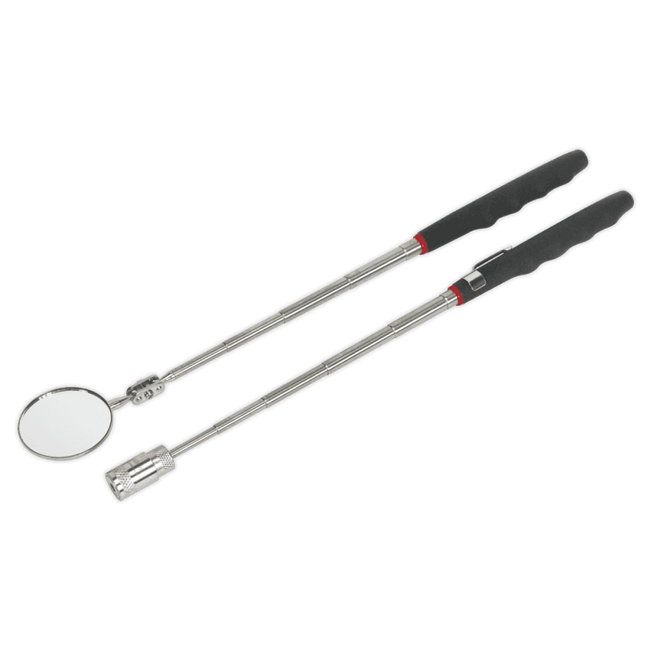 Sealey Telescopic Magnetic LED Pick-Up Tool & Inspection Mirror Set 2pc Model No-S0941