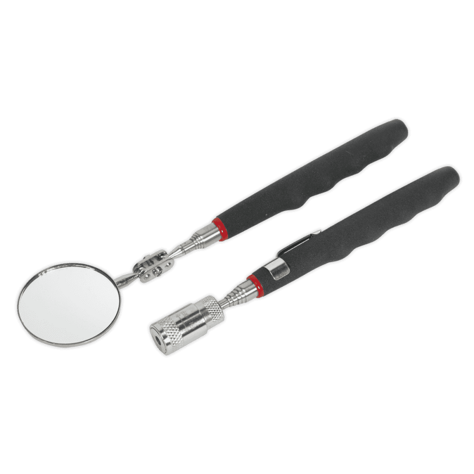 Sealey Telescopic Magnetic LED Pick-Up Tool & Inspection Mirror Set 2pc Model No-S0941