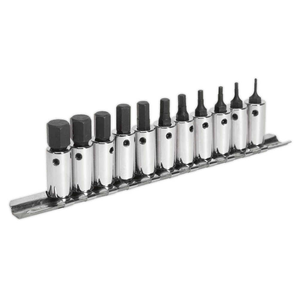 Sealey Hex Socket Bit Set 11pc 1/4"Sq Drive Metric Model No-AK62251