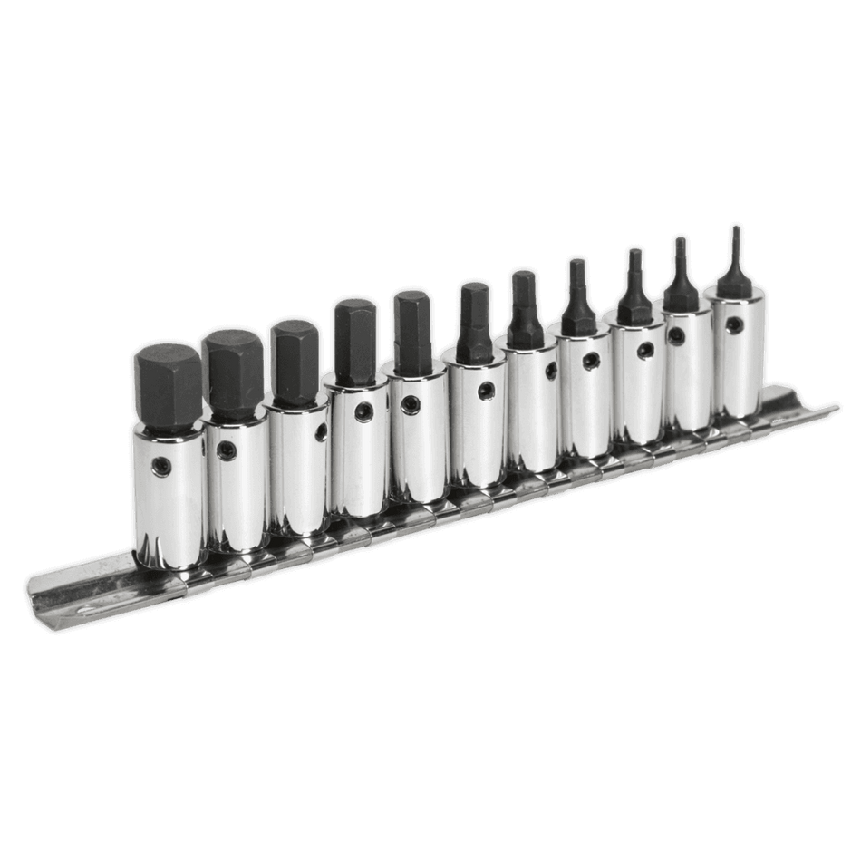 Sealey Hex Socket Bit Set 11pc 1/4"Sq Drive Metric Model No-AK62251